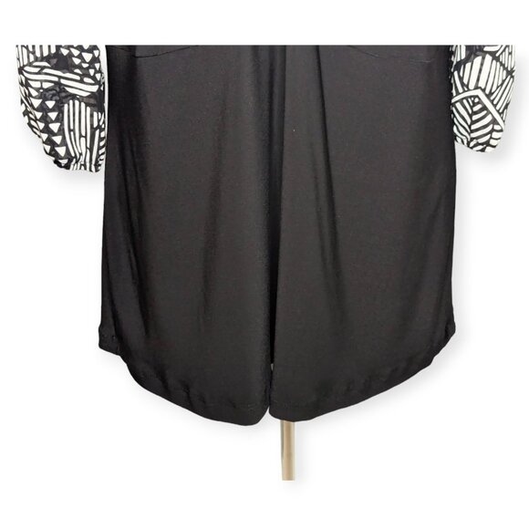 Studio 1940 Black & White Long Sleeve Top Size 14/16 - Picture 4 of 13